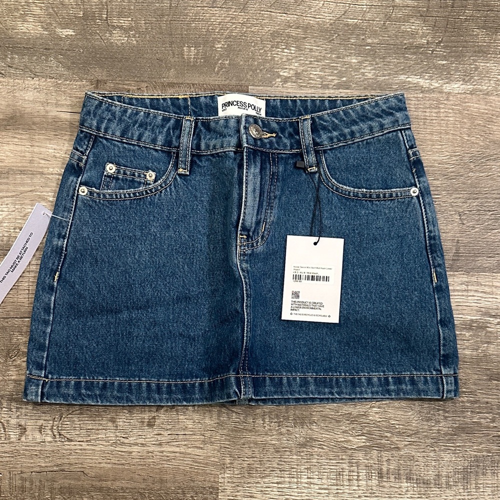 Princess Polly Blue Denim Mini Skirt